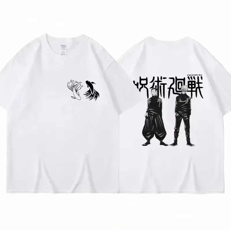 Camiseta Oversize Jujutsu Kaisen – Satoru Gojo & Suguru Geto