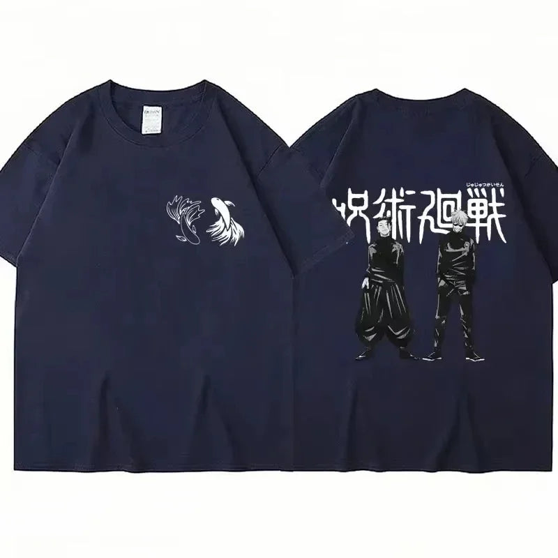 Camiseta Oversize Jujutsu Kaisen – Satoru Gojo & Suguru Geto