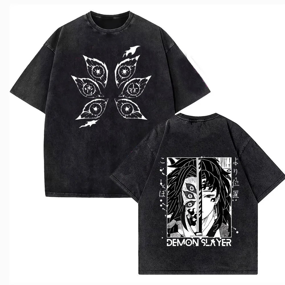 Camiseta Oversize Demon Slayer – Kokushibo Black Manga Edition